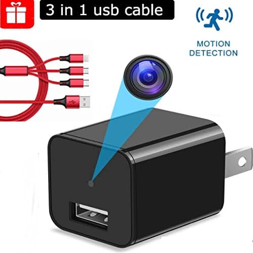 Hidden Spy Camera - Usb Charger Camera - Nanny Cam - Hidden Security Camera - Spy Hidden Camera - Mini Spy Cam 1080P - Spy Camera - Hidden Camera - Motion Detection - Usb Wall Charger Full HD