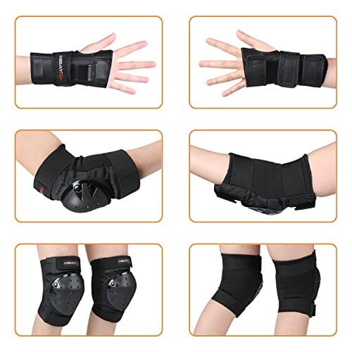 Misayar Knee Pads Elbow Pads Wrist Guards 3 In 1 Protective Gear Set for Skateboarding, Roller Skating, BMX Bicycle Scooter, Biking