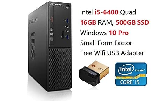 2017 Newest Lenovo SFF Premium Flagship Business Desktop Computer | Intel i5-6400 | Quad core| 16GB RAM | 500GB SSD | DVDRW | Windows 10 Pro Slim Keyboard & Optical Mouse Included (16GB+500GB SSD)