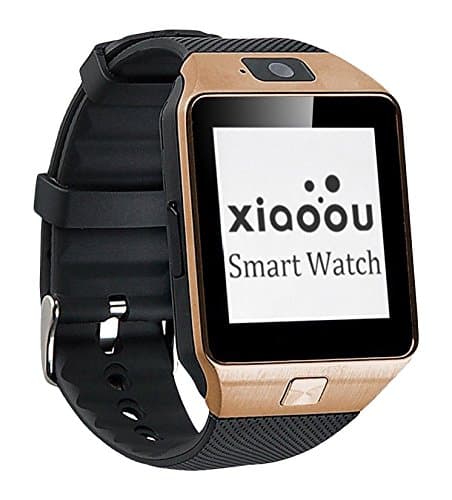Xiaoou Smartwatch DZ09 Bluetooth Smartwatch DZ09 with Camera Support SIM Card TF Card for iOS Samsung Android Cell Phones + 8GB Micro SD Card (Black Hand+Gold dial)