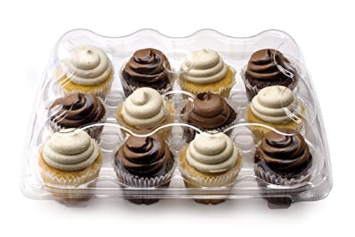 Cupcake Boxes | Set of 8 Clear Plastic Dome 12 Compartment Cupcake Holders With Improved Closing Mechanism