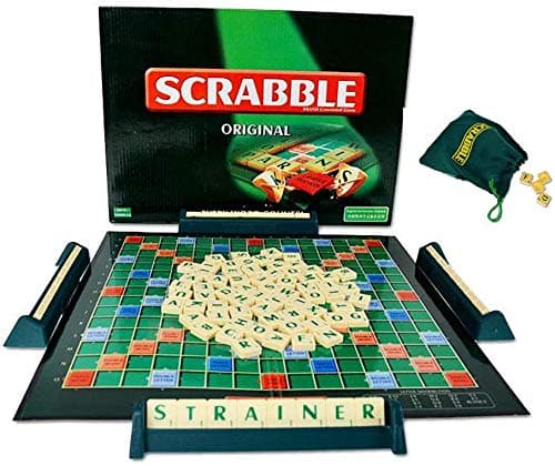 FOXNSK English Scrabble Board, Children Intelligence Scrabble Board Game Educational Toy Puzzle for Word Spell Learning