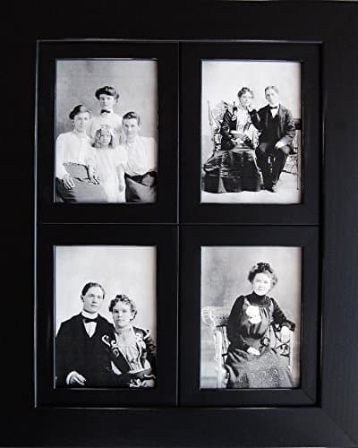 My Barnwood FramesLightly Distressed Black Collage Frames, Hangs in Portrait or Landscape Orientation, Handmade in the USA (8x10 Windowpane, 4 Opening)