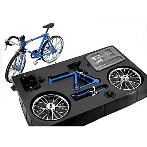 22 x 13 cm Bicycle Model Simulation DIY Alloy Road Bicycle Set Decoration Gift Model (Blue)