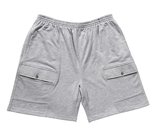 Men's French Terry Cargo Lounge Pull-On Shorts, Heather Gray L