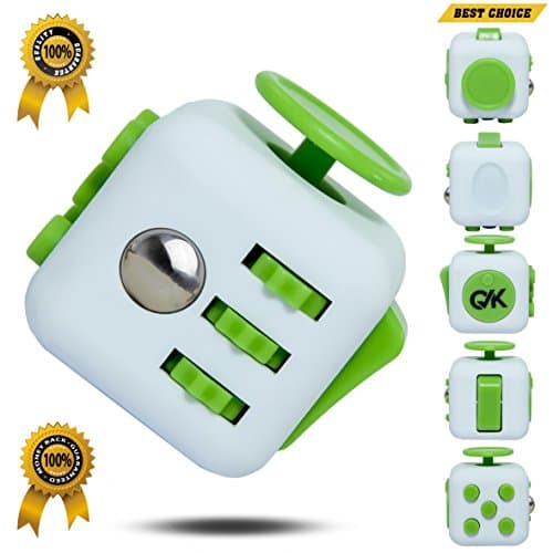 NEW fidget stress cube with gift paper box, hand toy wrapped in a delicate package. desk toy for children who like to play with switches. FBA - OKAY cube