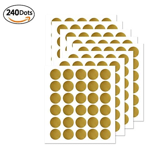 cloudk PL-1601 Gold Polka Dots Kids Wall Decals Wall Stickers Peel and Stick Removable Wall Stickers for Kids Nursery Bedroom Living Room