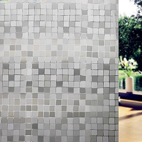 Prismoon No Glue 3D Static Decorative Frosted Privacy Window Films for Glass 35.4 x 78.7inch (90 X 200cm) Upgrade Version for Home Kitchen Office Big Mosaic