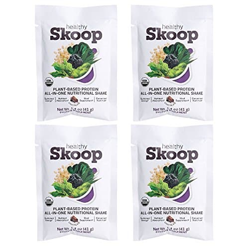 Healthy Skoop All-in-One Breakfast Protein Organic Nutritional Shake with Plant Based Protein and Fiber, 4 Count