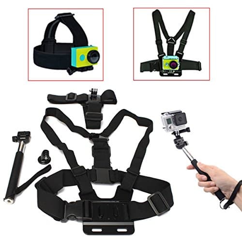 4 In 1 Chest Head Strap Mount Handle Monopod Accessories For GoPro 1 2 3 3 Plus 4 Xiaomi Yi SJ4000 SJ5000 SJcam