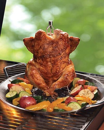 Non-stick Grilling Bowl Wok with Chicken Roaster Rack