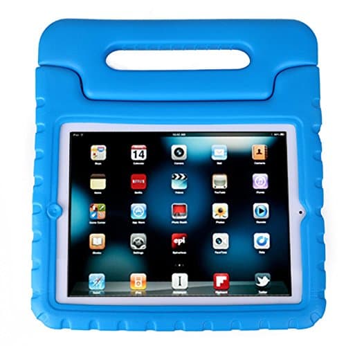 iPad case ,Multi Function Child / Shock Proof Kids Cover Case with Stand / Handle for Apple iPad 2nd / 3rd / 4th Generation Tablet (Blue)