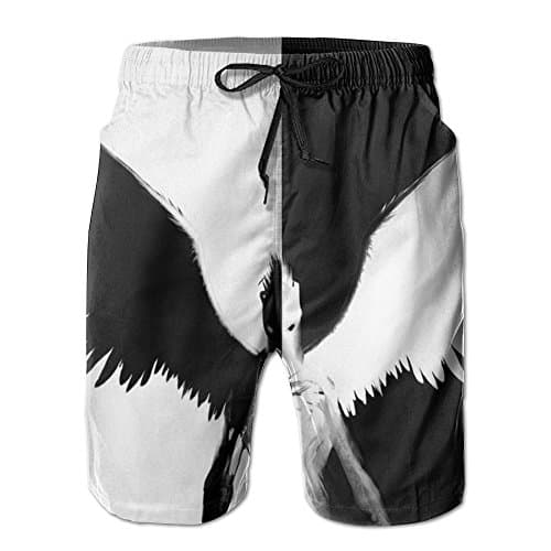 How Big Is Your Inner Demon Man's Workout&Swim Board Short Trunk Quick Dry Pocket and Drawstring Beach Shorts