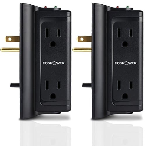 FosPower 4-Outlet Surge Protector Wall Mount/Wall Tap (2 Pack), UL Listed Surge Suppressor, 720 Joules (S4WJ7)