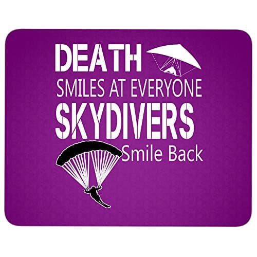 Death Smiles At Everyone Mouse Pad, Skydivers Smile Back great gift idea Mousepad (Mouse Pad - Purple)