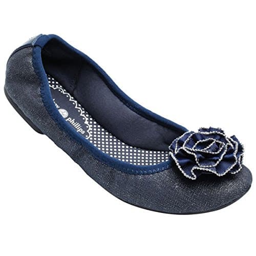 Switchflops Liz Ballet Flat Shoes (Size 6.5, Navy Canvas)