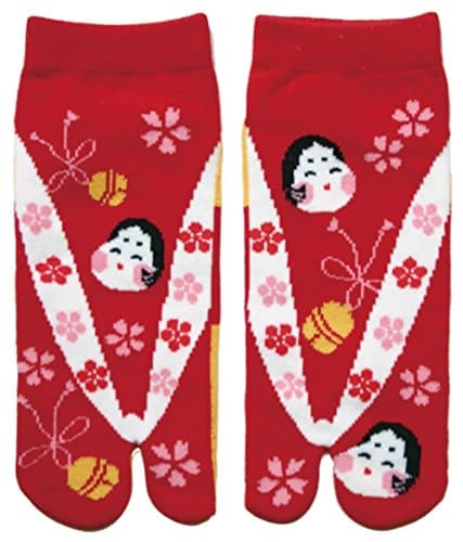 Japanese Samurai Ninja Tabi Socks; Otafuku-San