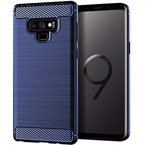 Moment Dextrad for Note 9 Case,Anti-Fingerprint Protective Bumper Soft TPU Cover with Shock-Absorption and Carbon Fiber Design for Samsung Galaxy Note 9 + Stylus (Navy Blue)