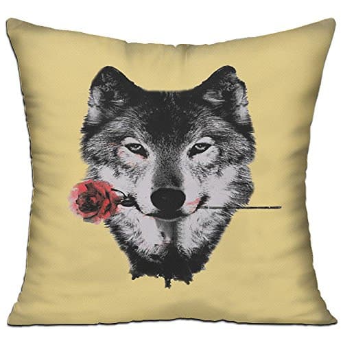 The Wolf Bitten A Rose Graphic Sofa Bed Home Decor Throw Pillow Cover Hug Plush Pillow