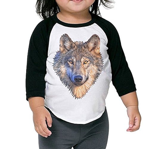GroupFlying Wolf Head Wild Unisex Kid's 3/4 Sleeve Raglan Baseball T-shirt