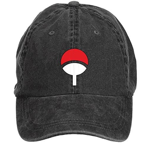 CHENGXINGDA Uchiha Clan Logo Cotton Washed Baseball Cap Adjustable Plain One Size ColorName Hats Caps