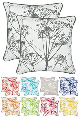 Throw Pillows For Couch 2 Piece Set of 16 x 16 Inches Winter Bush Printed Cushion Case Made of 100% Cotton Fabric (2, Grey)