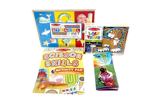 Melissa & Doug Fine Motor Learning & Education Toy Bundle: Lace, Trace & Scissor Activities Ages 4+