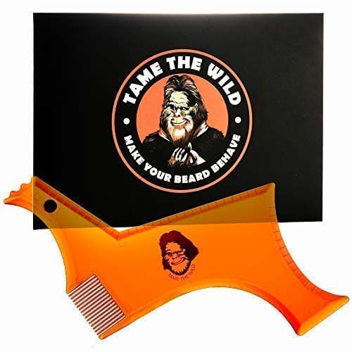 TAME'S SUPERIOR BEARD SHAPING TOOL - New for 2019 - Multi Shape Beard Guide For Any Style - Built in Comb for Grooming - Beard Shaper With Beveled Edges & Measurement Lines For Precise Trimming