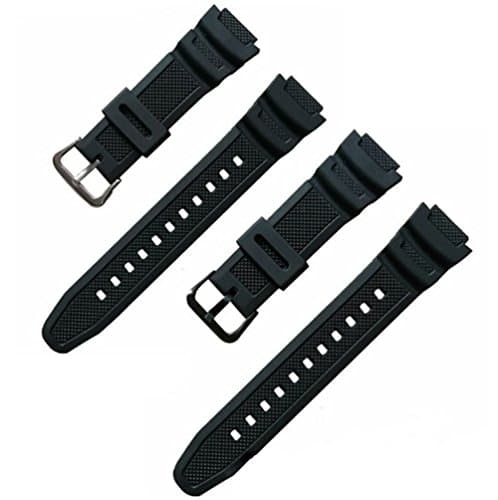 Black Rubber Watch Band PU Strap Electronic Watch Chain to Fit CASIO AQ-S810W