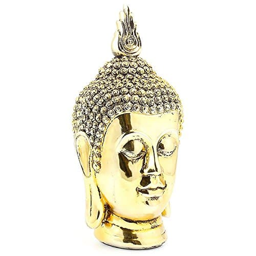 SC Gifts STUNNING LARGE GOLD EFFECT THAI BUDDHA HEAD BUST STATUE ORNAMENT NEW BOXED 37cm