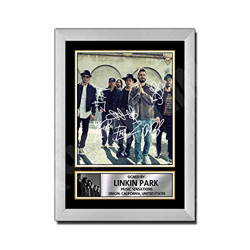 A4 SILVER FRAMED LINKIN PARK 1 Signed by Autographed Poster Print | Wall Art | Photo | Signature | Autograph Image | GIFT