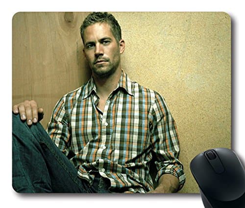 Custom Gaming Mouse Pad with paul walker man celebrity shirt Non-Slip Neoprene Rubber Standard Size 9 Inch(220mm) X 7 Inch(180mm) X 1/8 Inch(3mm) Desktop Mousepad Laptop Mousepads Comfortable Computer Mouse Mat