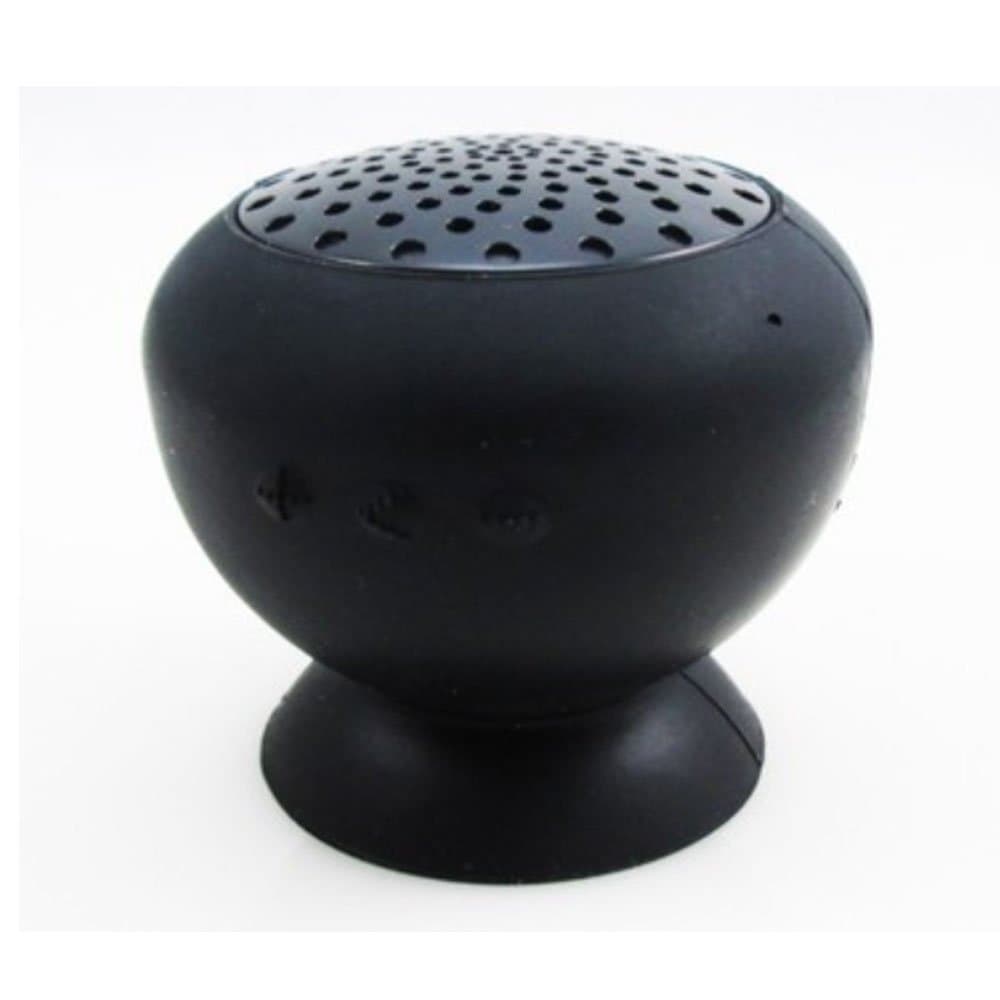 MOLICOX Waterproof Mini Mushroom Wireless Bluetooth Speaker Water Resistant with Built-in Microphone And Silicon Suction Color-Light Black