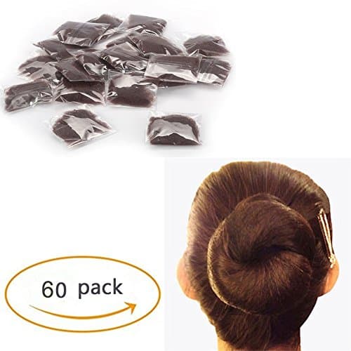 Pack of 60pcs 22" Hair Nets Invisible Elastic Edge Mesh Fancy Look Hair (Dark Brown-60)