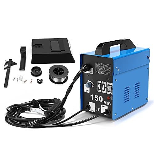 Gomistar MIG 150A Welder Flux Core Wire Automatic Feed Welding AC Welder Gasless Machine Free Mask NO Gas