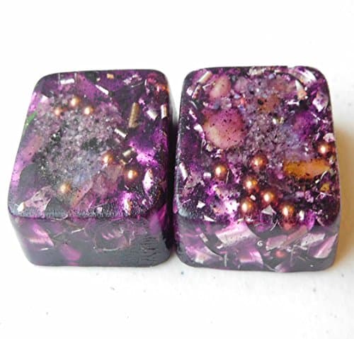 Pink Ultramarine 2 Mini Cube Tower Busters Crystal Orgone Generator Energy Accumulator 528Hz/7.83Hz/Advance Harmonics Many Beautiful Ingredients and Colors!! (Pink Ultramarine)