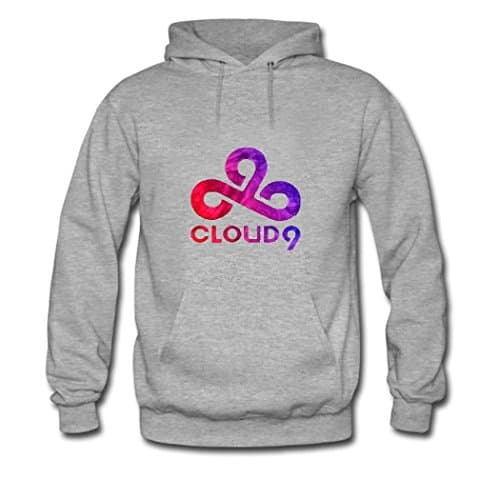 Cloud 9 Logo 2016 Printed Pullover Hooded Sweatshirt Men hoodies Grey Medium