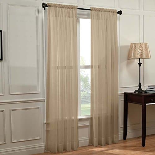 Empire Home Extra Long Window Sheer Curtain Panel - 54" Wide X 108" Long (Dark Taupe)