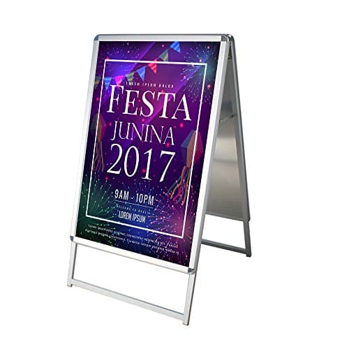 A-frame Sidewalk Sign 20" x 29" - Centch Portable Advertising Display Stand Restaurant Menu Board Snap Aluminum Framed for Store Poster Sandwich Board Signage Double Sided Silver