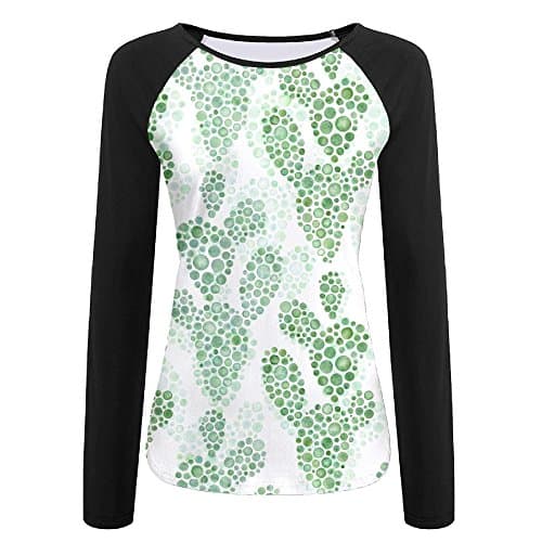 Mdad Cactus Pattern Women Pullover Autumn Long Sleeve T-Shirt Sweatshirts Blouse Tops 3D Printed