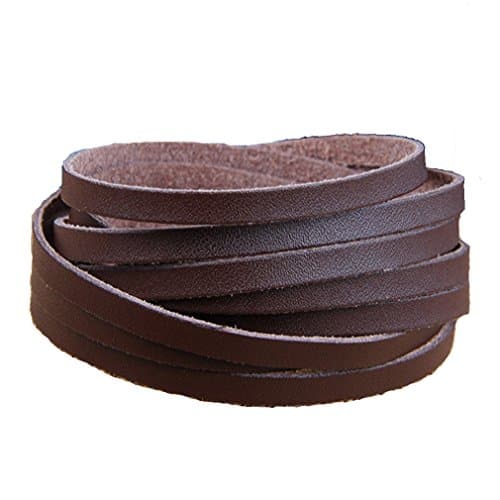 Handmade Unisex Genuine Leather Bracelet Adjustable 3 Wrap Cuff Bangle Wristband With Metal Snap