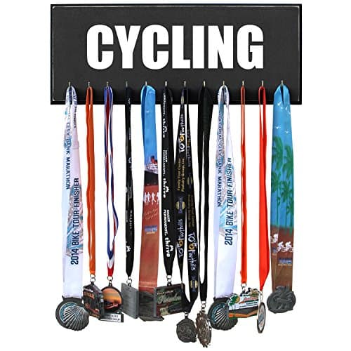 Cycling Medal Display Holder Hanger - Black - 12 Hooks