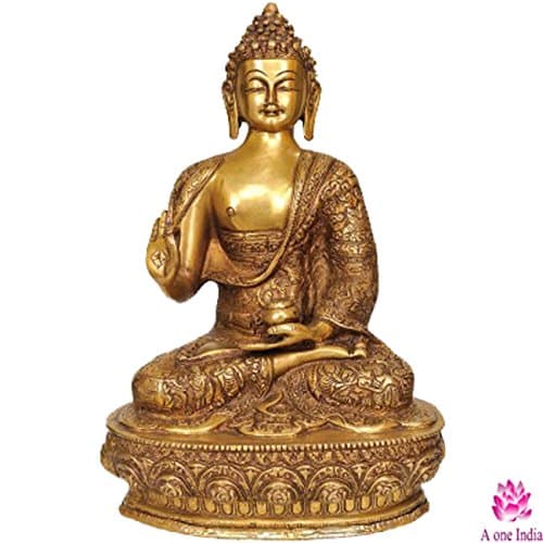Aone Brass Blessing Buddha Idol Buddha Statue Height 12 Inch