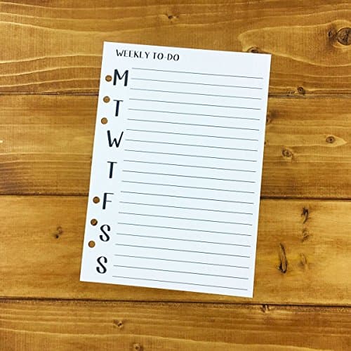 A5 Weekly To Do printed planner insert - weekly - week on one page - Wo1P - weekly tracker