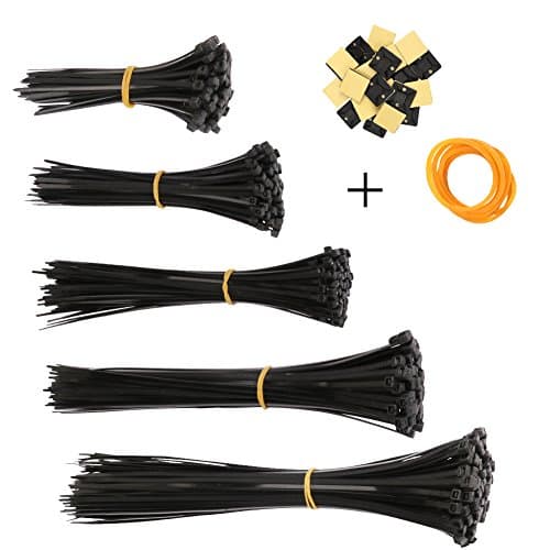 Supoo 500 Pack Zip Ties Nylon Cable Zip Ties Nylon Plastic Ties Adjustable Zip Ties Self Locking Zip Ties Black Zip Ties