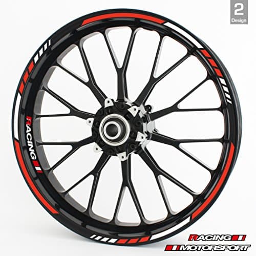 RS Tyre Rim Decals for 15", 16", 17", 18" and 19" Wheels – Complete Set, Choose Your Colour & Style - LIGHT RED, DESIGN 2
