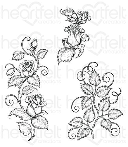 Heartfelt Creations Rose Vines Cling Rubber Stamp