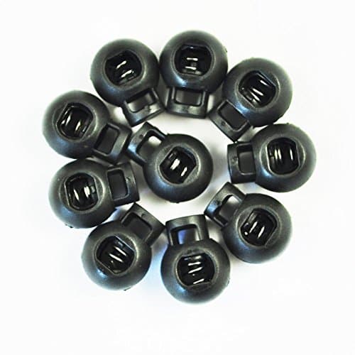 50pcs Topluck High Quality Single Hole Spring Loaded Round Ball Shaped Stop Sliding Cord Locks for Shoelace Sport Cords of Luggage Clothing Backpack Tent (S)