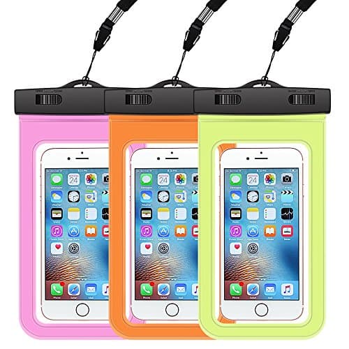 Water Proof iPhone 6s/6s Plus Phone Case, 3 Pack AndHot Waterproof Phone Pouch Dustproof Snowproof Dry Bag for iPhone X 8 7 Plus, Samsung Galaxy S9 S8 Plus S7 S6 Note 8 J7 J3 Google Pixel XL LG V20