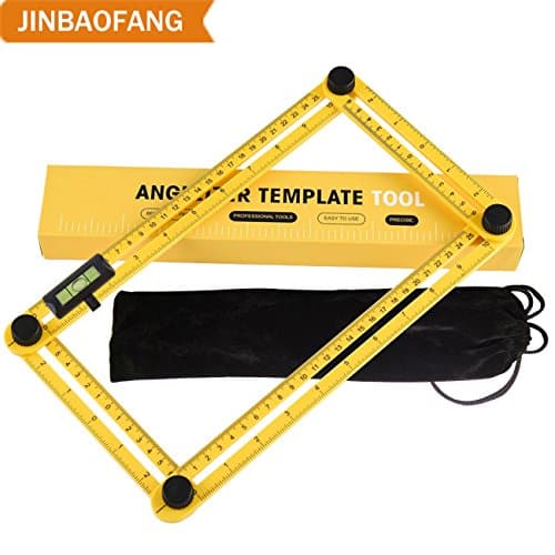 JINBAOFANG Ultra Nook Scale Ruler Angle-izer Template Tool Finder Rule with Unique Line Level Multi Angle Measuring Tool for School Builders Carpenter DIY